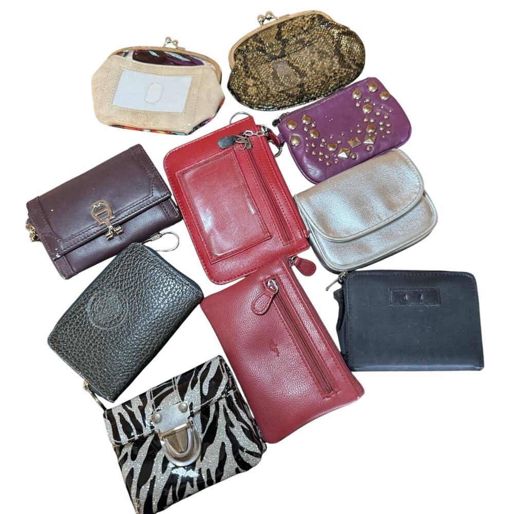 Coin Purses & Card Holders Mixed Styles Lot of 10